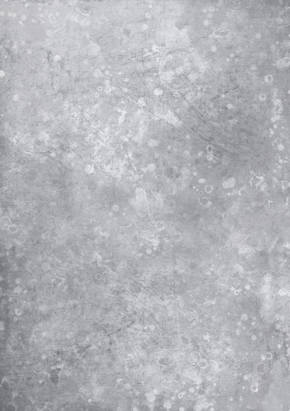 A close-up view of a weathered grey metal effect vinyl photography backdrop with a water-marked texture.
