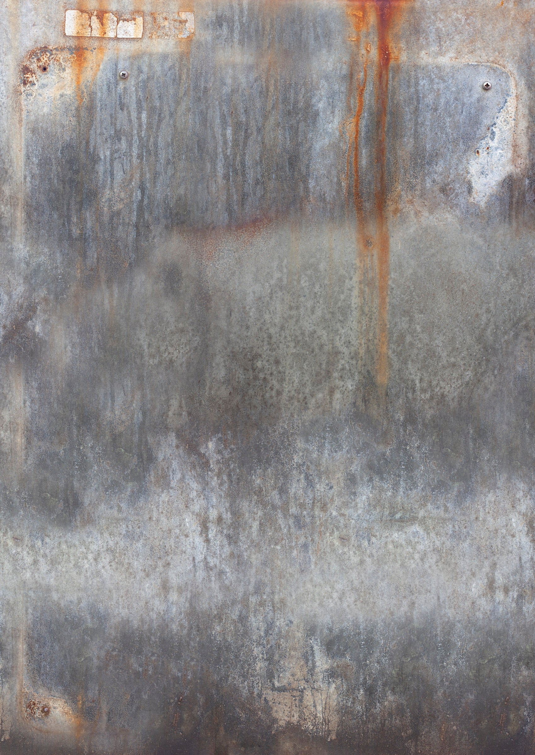 A vinyl photography background with a rusty metal effect featuring weathered grey metal and bright orange rust.
