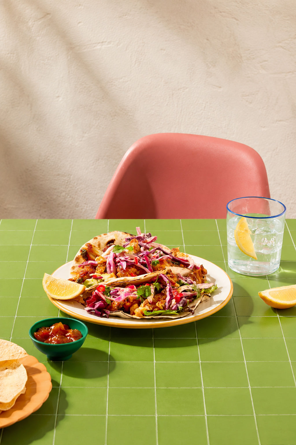 Mushy Pea – chartruese tile-effect photography backdrop