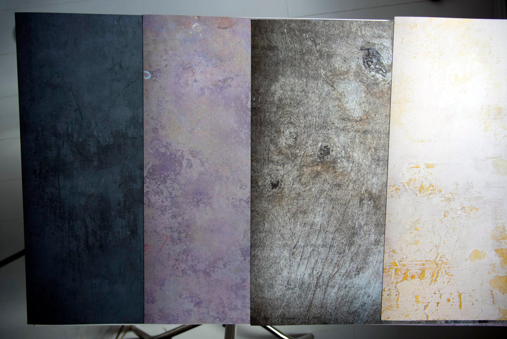 SALE SET: 4 EXTRA-THICK VINYL A1 BACKDROPS. POWDER, EARTHA, BUTTERCUP, QUAY
