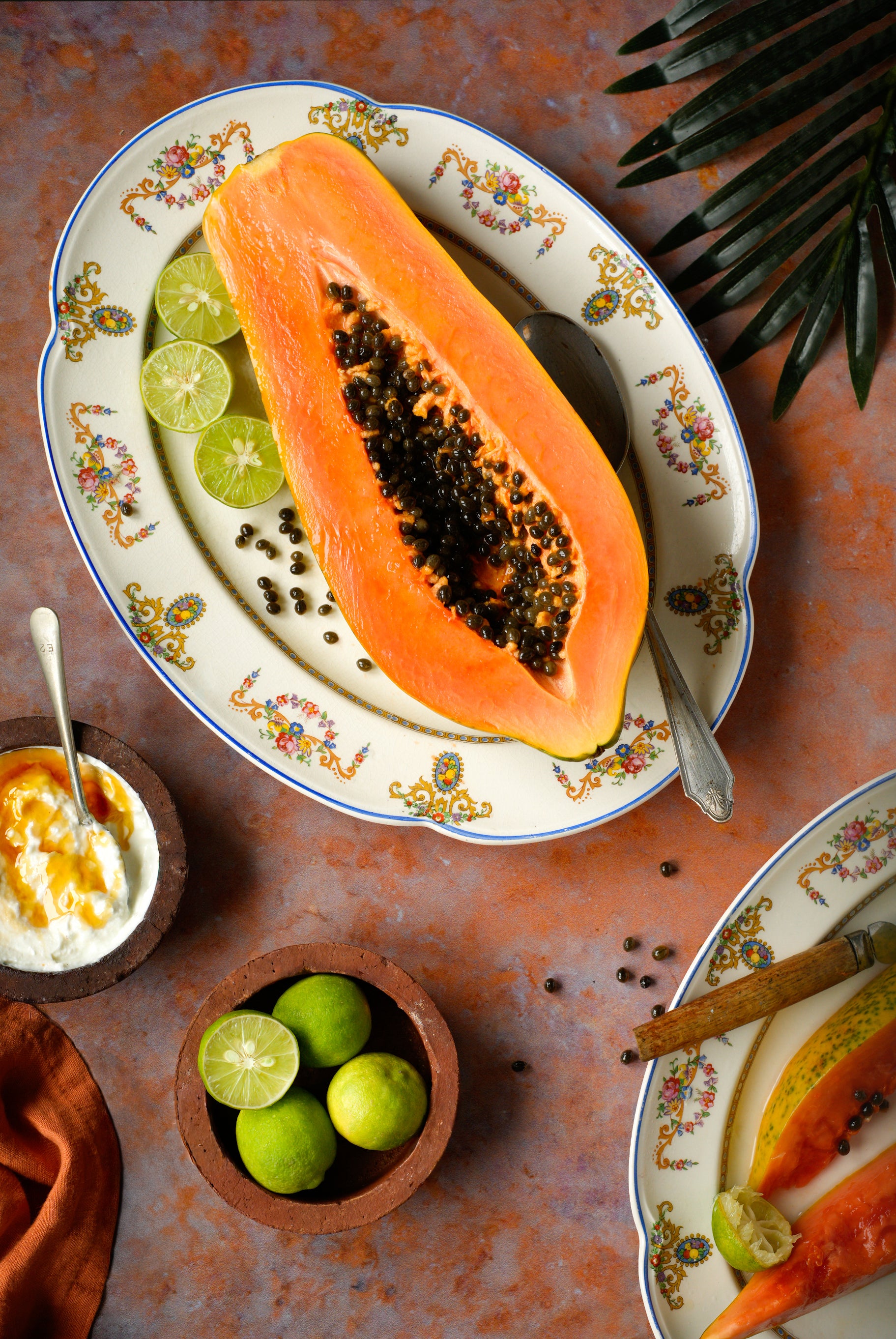 Flame orange and lilac rust effect photography backdrop