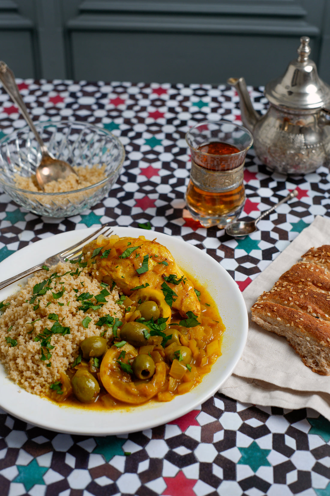 Souk multicoloured mosaic tile-effect photography backdrop