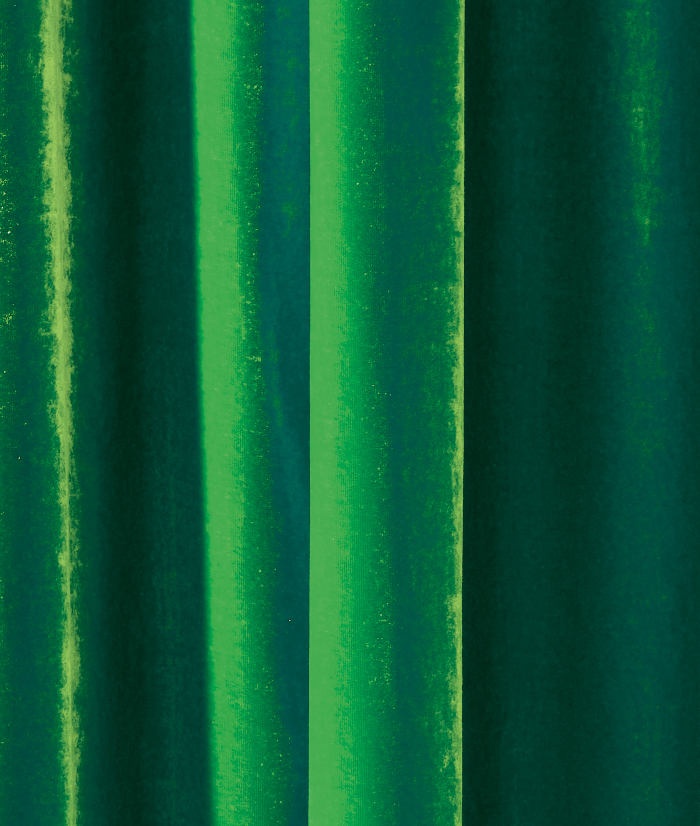 Close up of a grass green silk curtain-style vinyl photography backdrop.