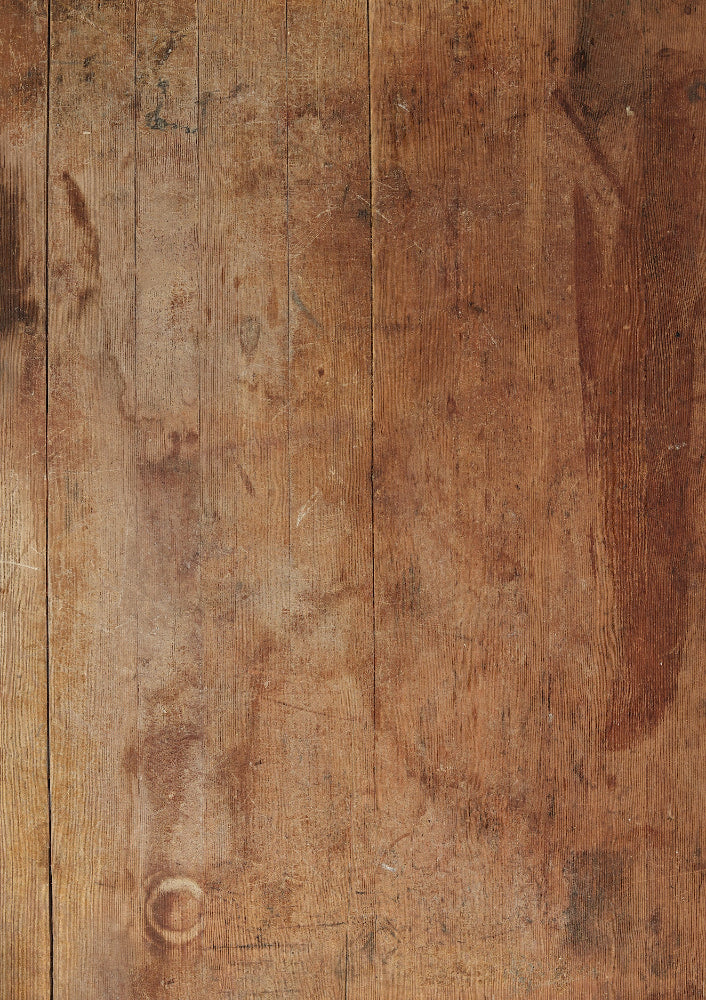 Wood-effect vinyl photography backdrop with natural color tones and visible grain details for food and product photography.