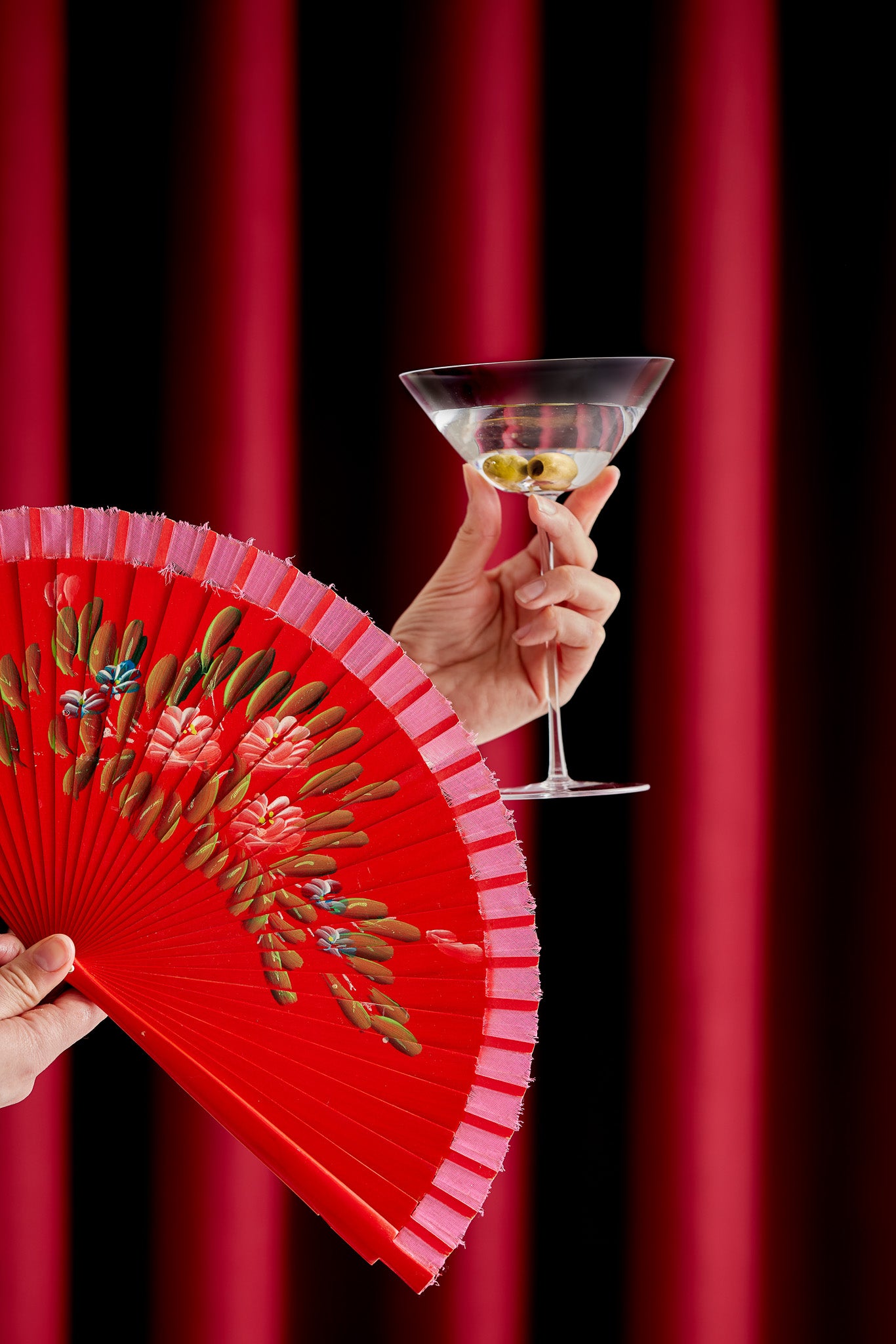 Red silk curtain effect photography backdrop