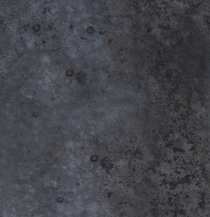 Close up of a dark grey metal patina effect vinyl photography backdrop featuring original circular rivets.