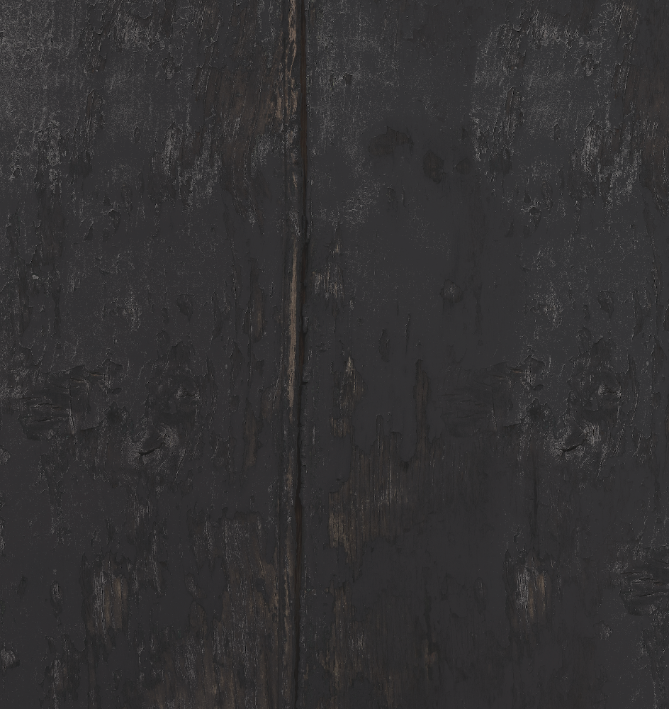 Detail of a vinyl photography backdrop depicting an old wood panel effect in dark grey and black tones