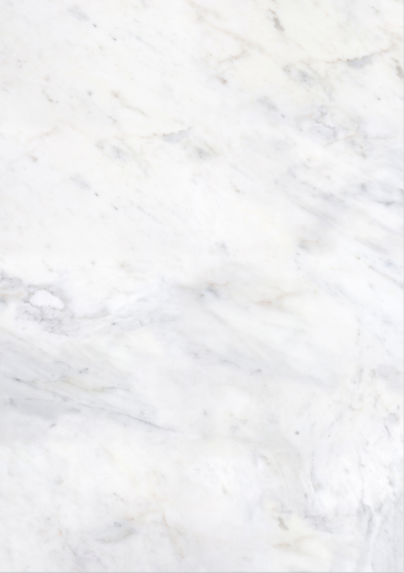 A white marble effect vinyl photography backdrop with natural swirls and variations in colour.