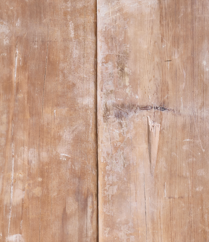 Close up of a vinyl photography backdrop captured from an antique wood board with visible wood grain, knots and cracks.