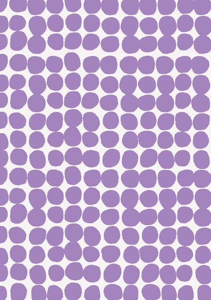 A lavender and white vinyl photography backdrop with a hazy edged irregular spotted pattern across the surface, for food and product styling.