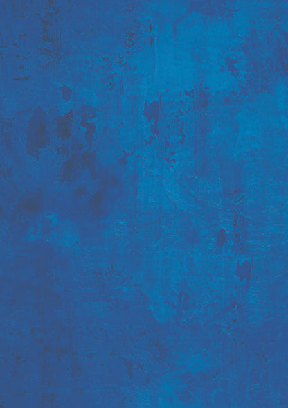 A close-up image of a cobalt blue vinyl photography backdrop with a layered paint effect over wood.