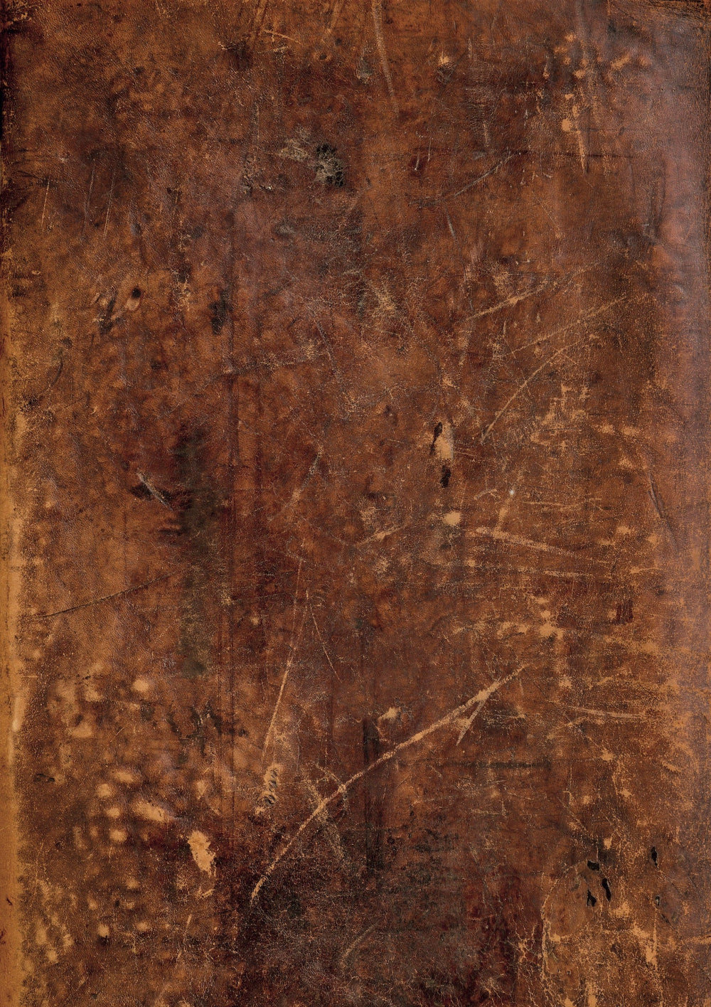 A close-up image of a vintage brown leather effect photography backdrop with scratches and other textural details.