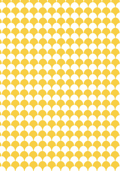 A scalloped yellow and white tile effect graphic photography backdrop ideal for product and food photography.