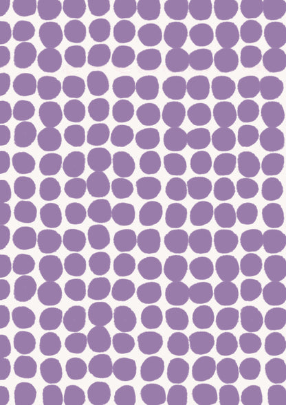 A vinyl photography backdrop with a pattern of small, irregularly shaped purple spots on an off-white background.