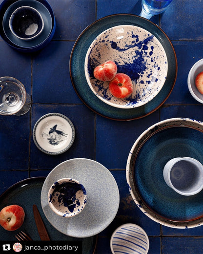 Algarve vintage blue tile effect photography backdrop