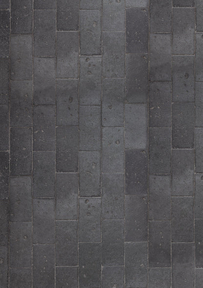 A vinyl photography backdrop captures from an old Victorian floor consisting of aged black and grey tiles with detailed grout lines.
