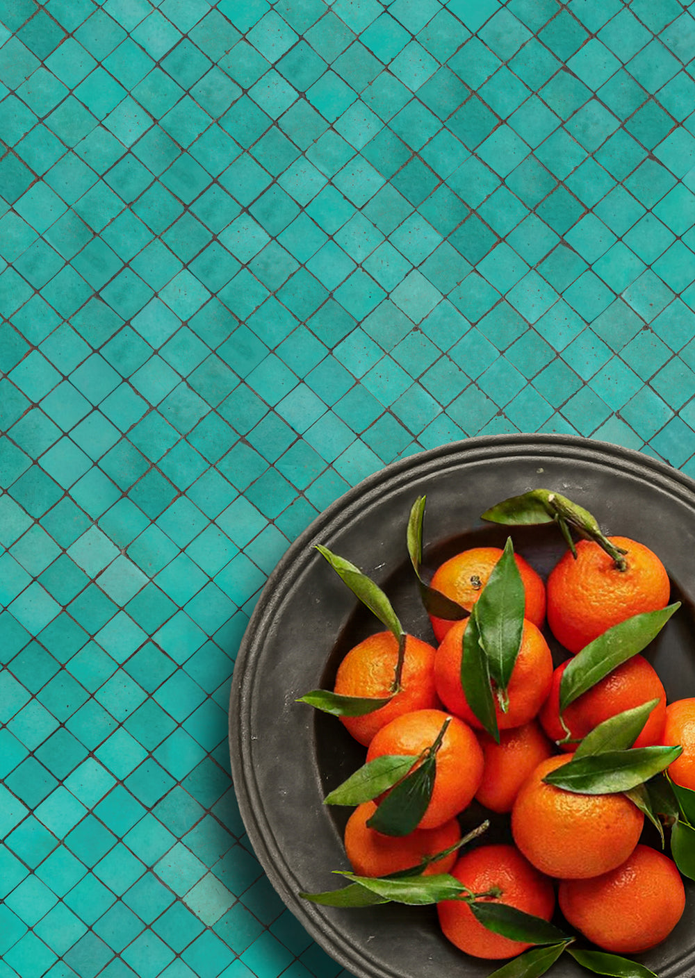 Firoza turquoise mosaic tile-effect photography backdrop