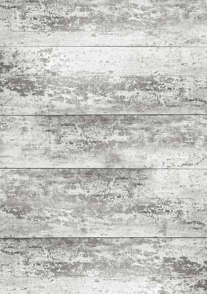 A wood effect vinyl photography backdrop with horizontal planks in warm grey and white.