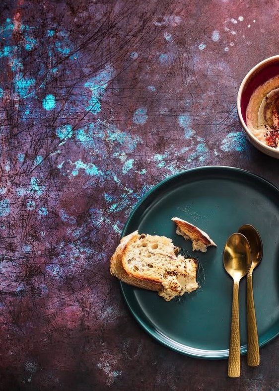 Havana plum, brown and blue metal-effect photography backdrop