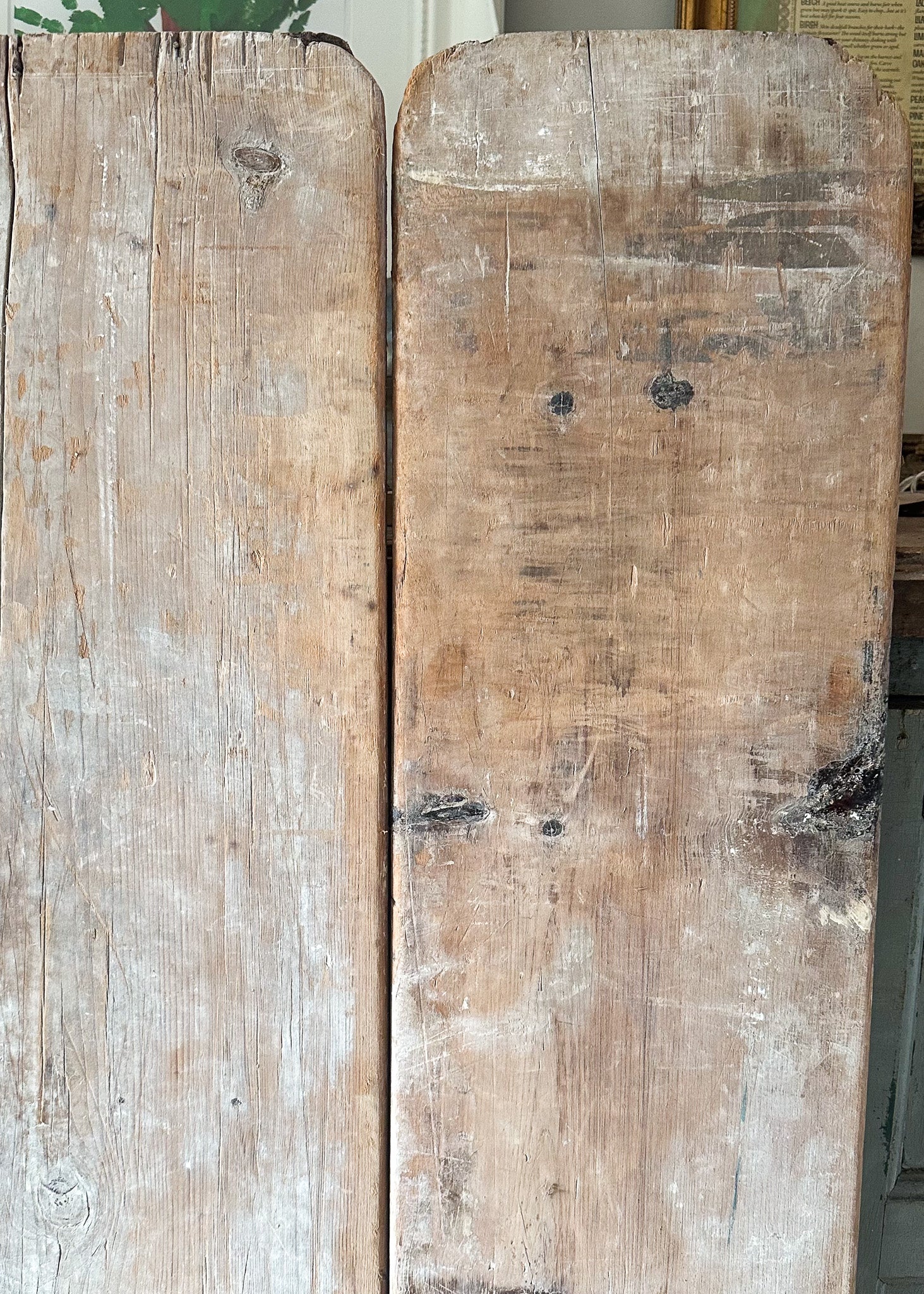 Set of three antique, English pine ware boards