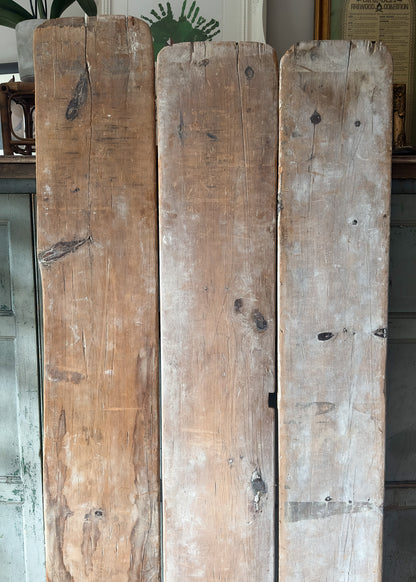 Set of three antique, English pine ware boards