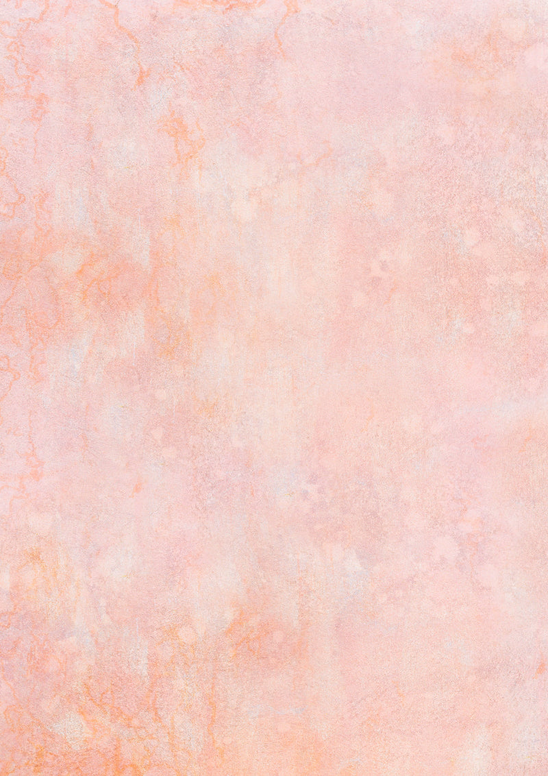 A hand-painted effect photography backdrop in light peach pink with water marked textures.