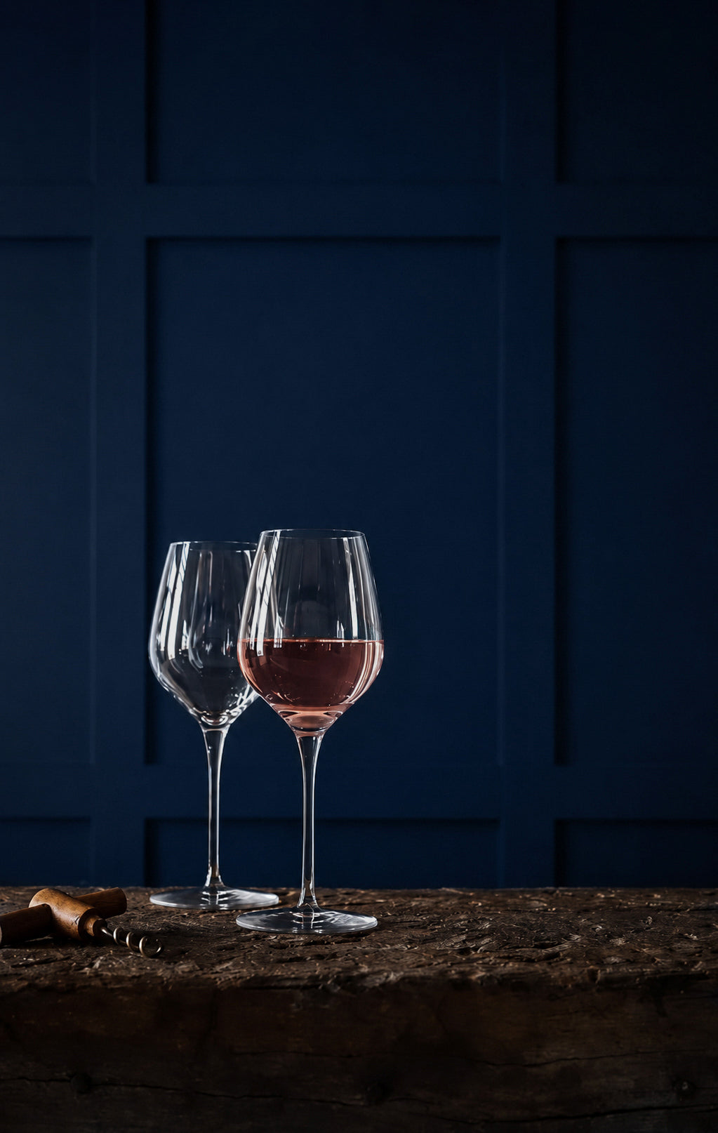 Marais navy blue wood panel effect photography backdrop