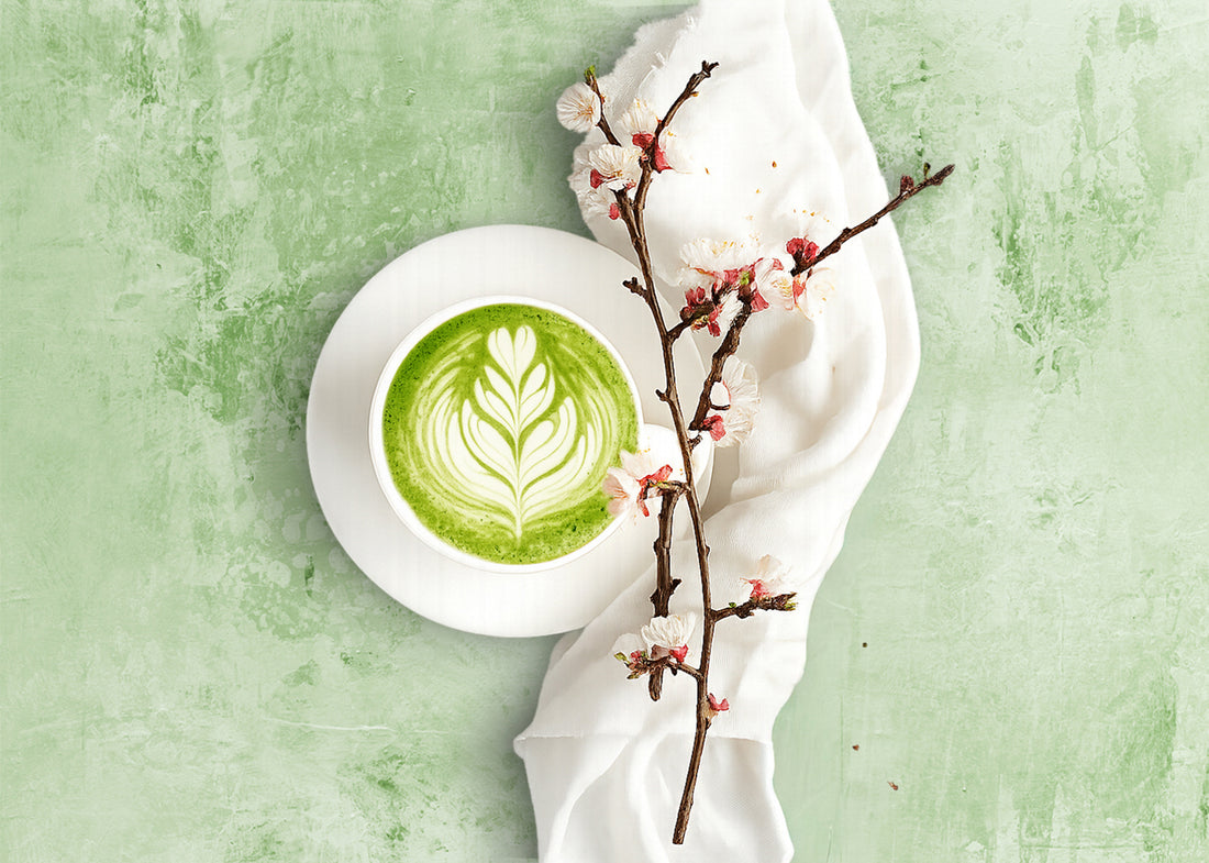 Matcha green layered paint effect photography backdrop