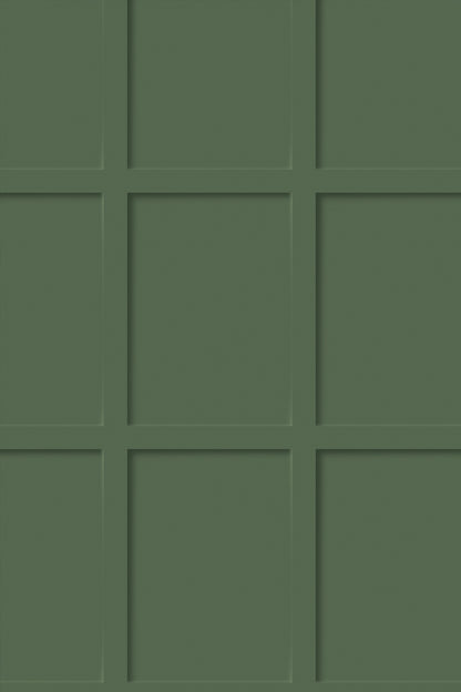 Olive green wood panel effect vinyl photography backdrop with a subtle grid pattern of raised rectangular panels.