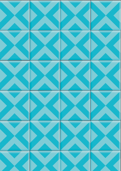 Retro 80s/90s turquoise graphic tile effect vinyl photography backdrop