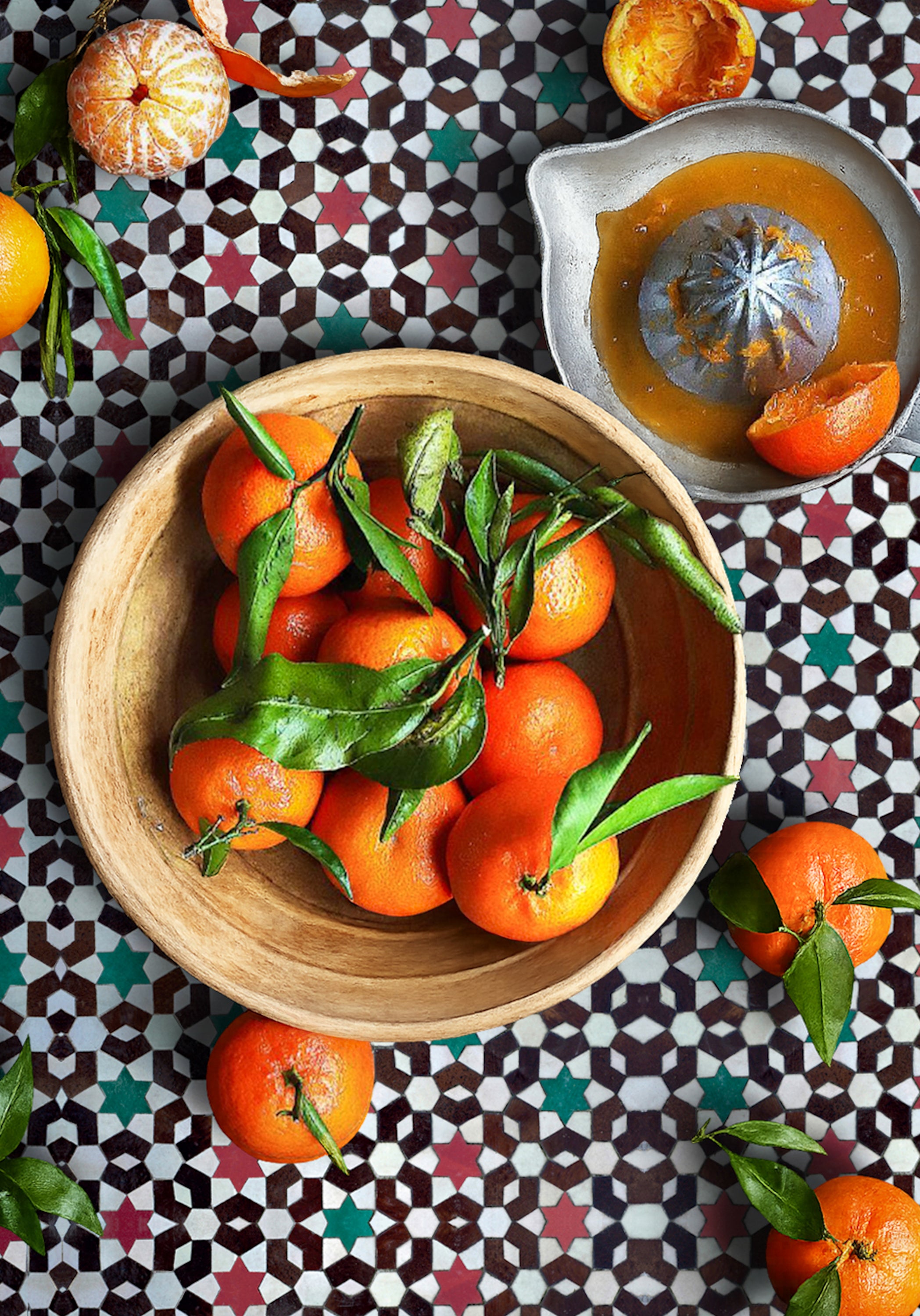 Souk multicoloured mosaic tile-effect photography backdrop