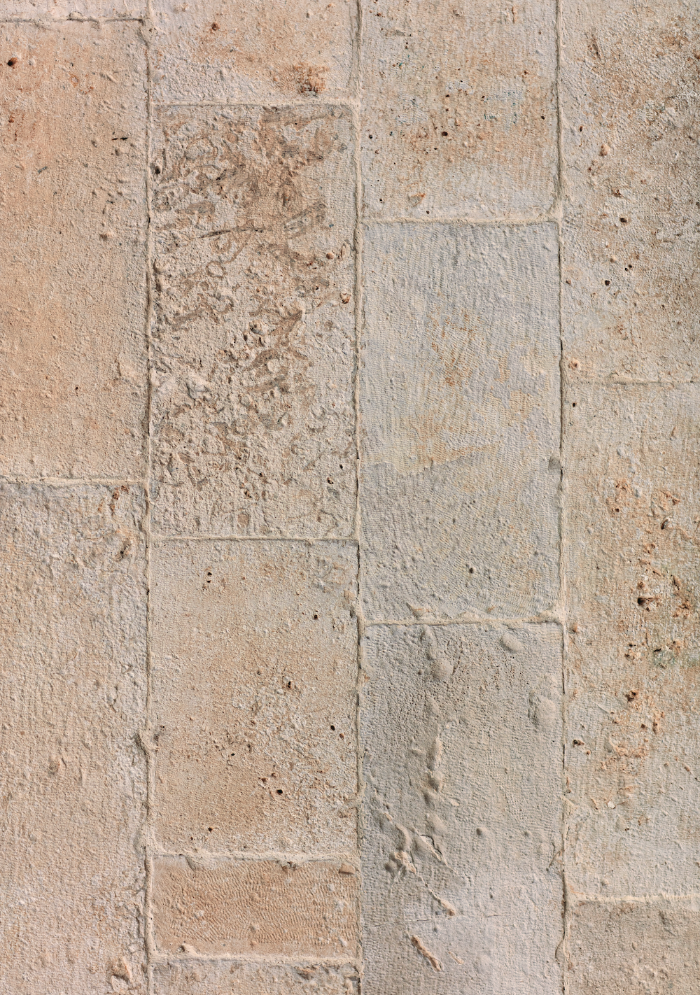 Beige and grey stone tile-effect vinyl photography backdrop suitable for product and food styling.