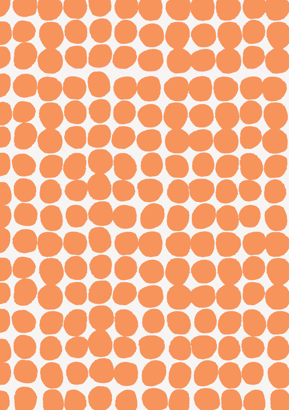 An orange and white vinyl photography backdrop with a hazy edged irregular spotted pattern across the surface, for food and product styling.