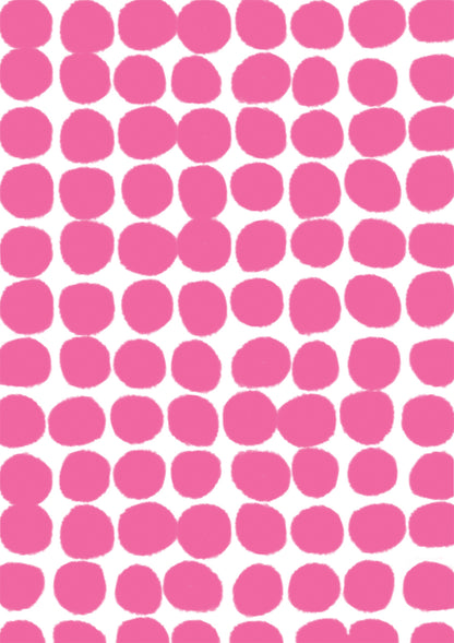 A pink and white vinyl photography backdrop with a hazy edged irregular spotted pattern across the surface, for food and product styling.