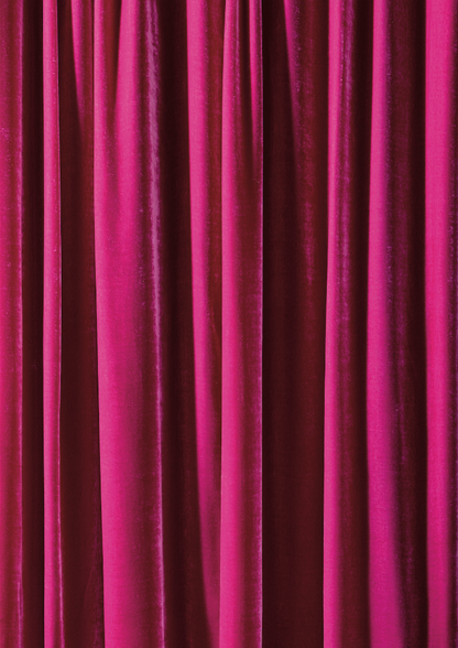 A vibrant pink curtain effect vinyl photography backdrop, ideal for beauty product photography and cosmetic shoots.