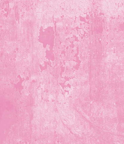 A close up of a pink vinyl photography backdrop with an old weathered chalky paint effect texture.