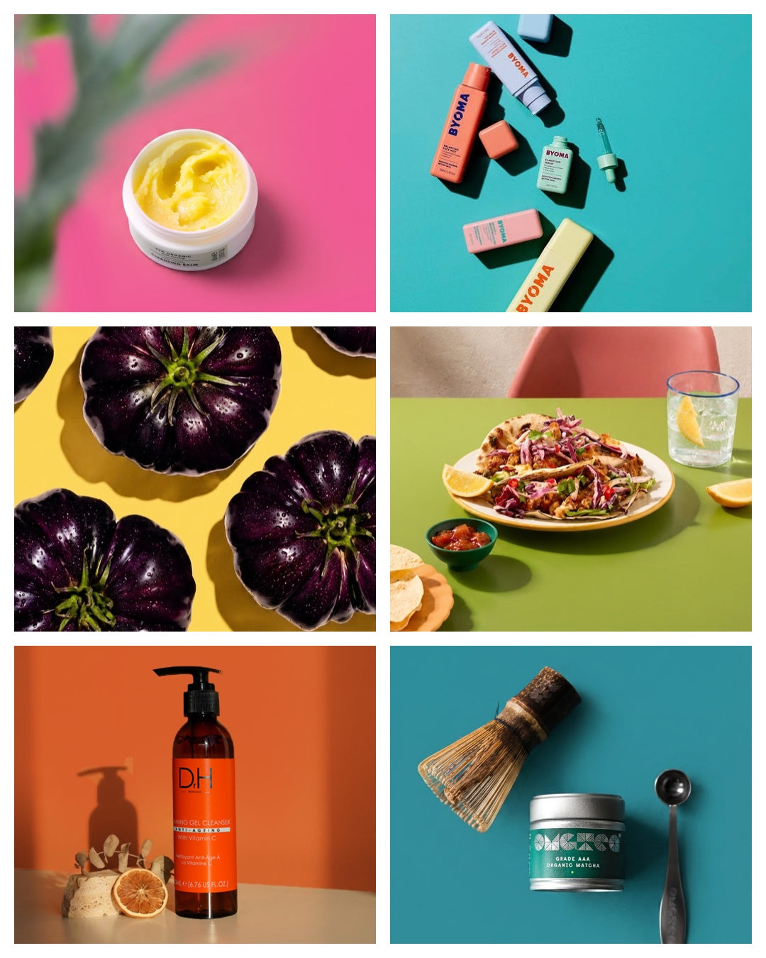 Food &amp; Product Photography Backdrops – Set of 6 Bright Colours – 30% Off