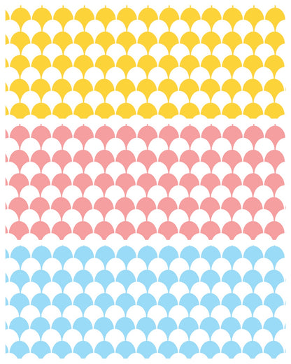 Joanie scalloped tile effect photography backdrop | Yellow, pink or blue