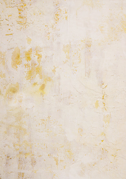 A crackled yellow paint effect photography backdrop with flaky texture revealing strong yellows under a buttery top.