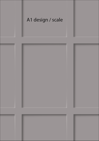 A1 design backdrop showing scale