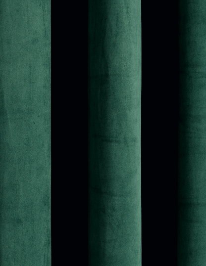 close up of a green velvet curtain-effect vinyl photography backdrop.